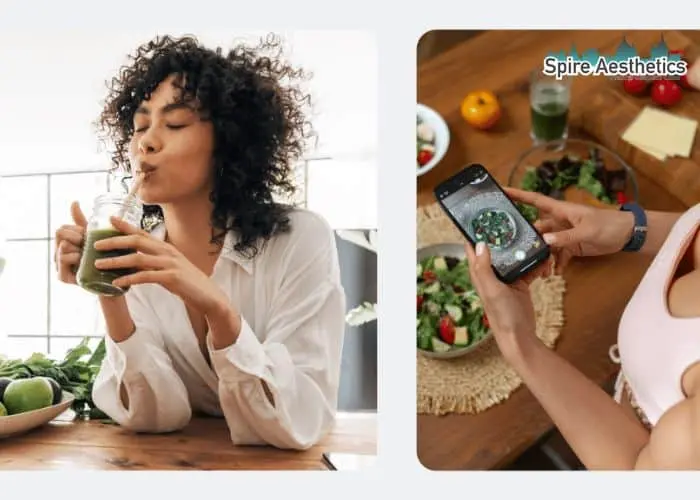 Image of woman looking into her diet and fat freezing Kingswinford to improve her health